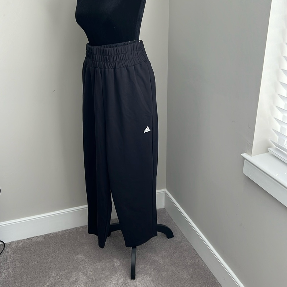 Adidas athletic pants, black with white logo